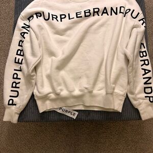 Men's White Purple Brand crewneck